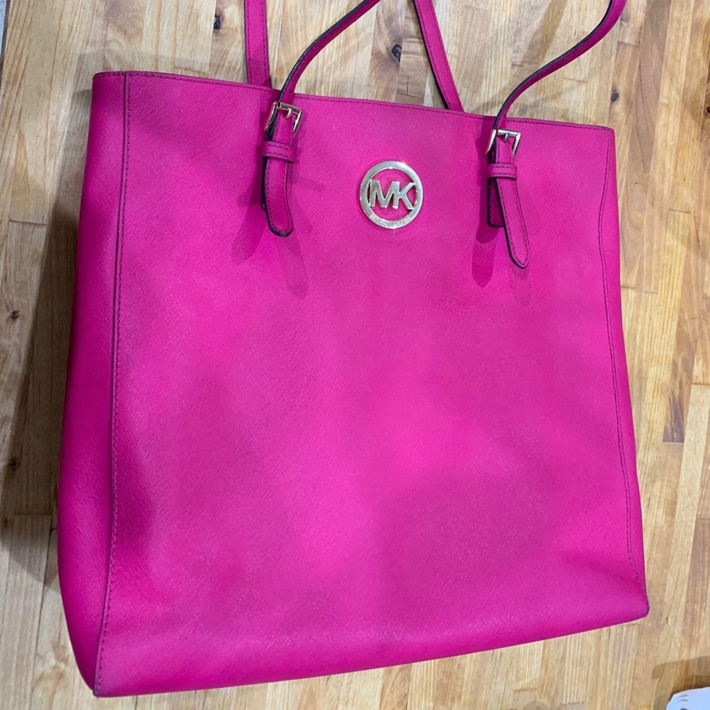 Michael Kors Hot Pink Purse- Leather